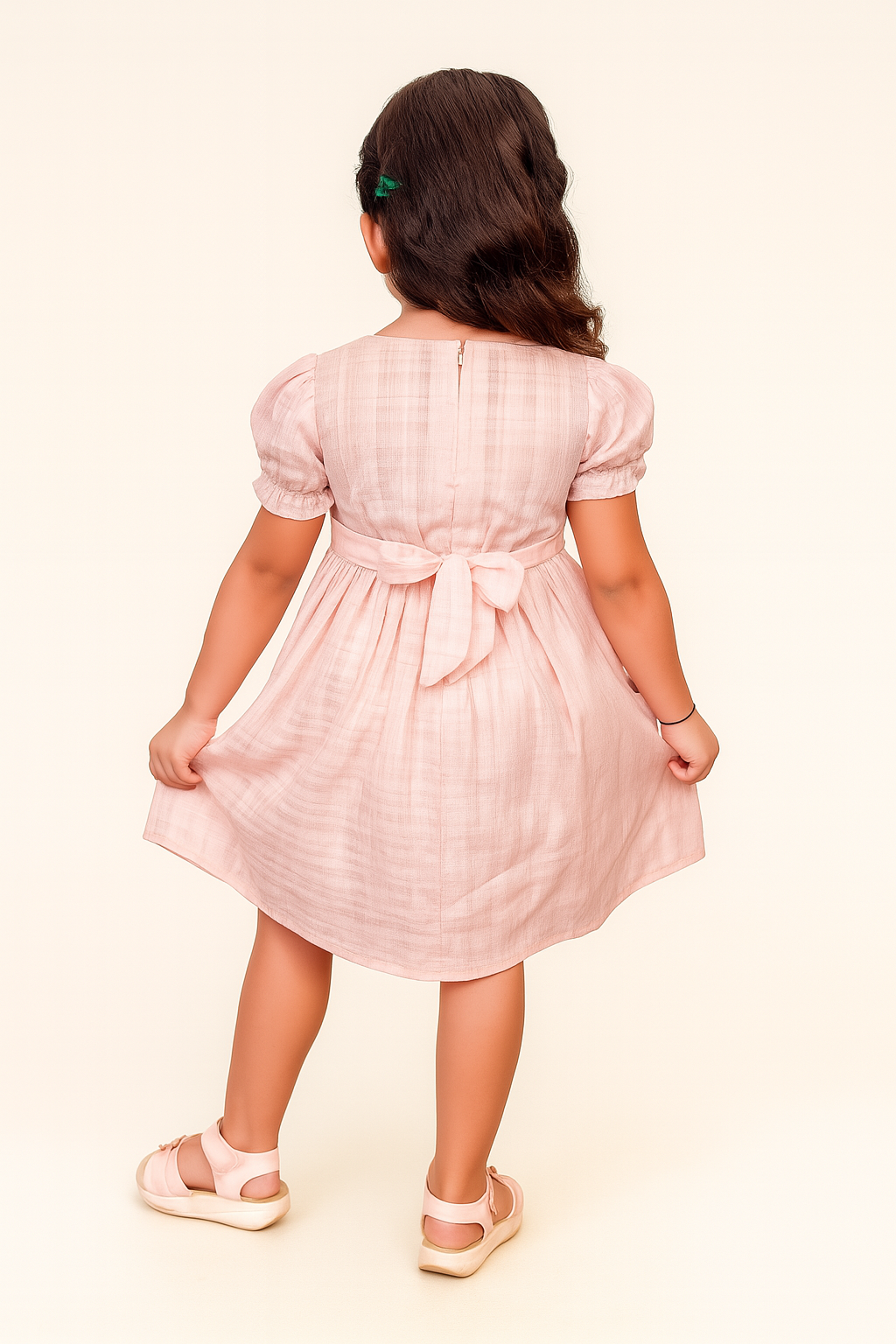 TINY TWILLS Girls Embroidered Frock – Puff Sleeves Cotton Dress for Kids | Elegant Summer Outfit