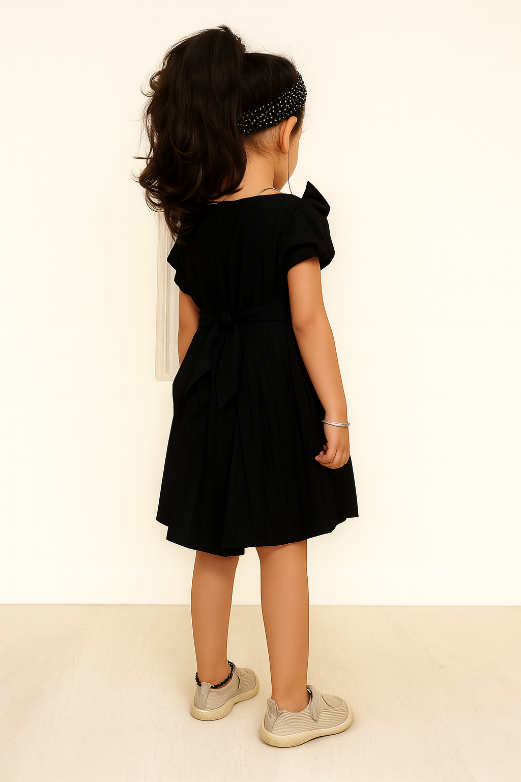 TINY TWILLS RAYON JACQUARD BUTTERFLY EMBROIDERED DRESS