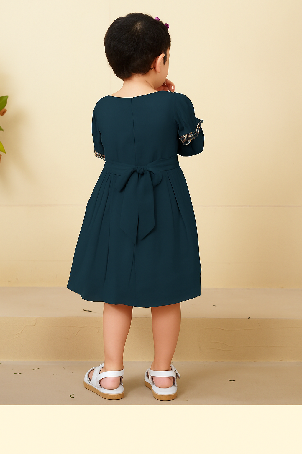 TINY TWILLS RAYON JACQUARD EMBROIDERED FROCK
