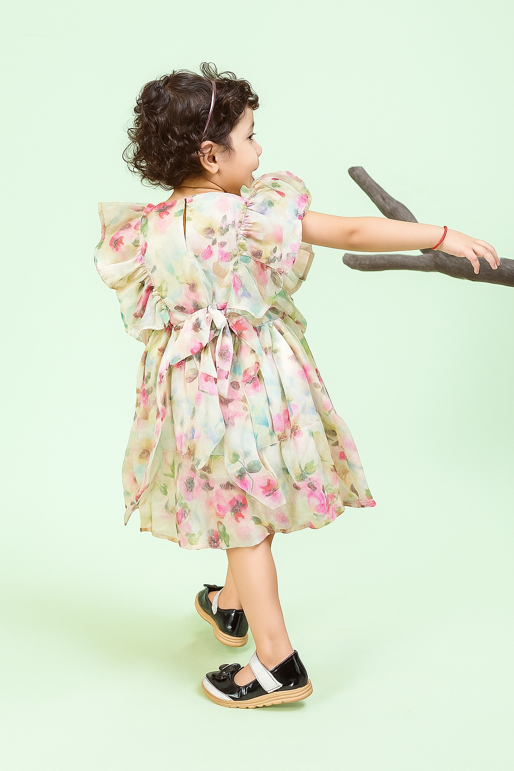 TINY TWILLS ORGANZA WATER COLOR PRINTED FROCK