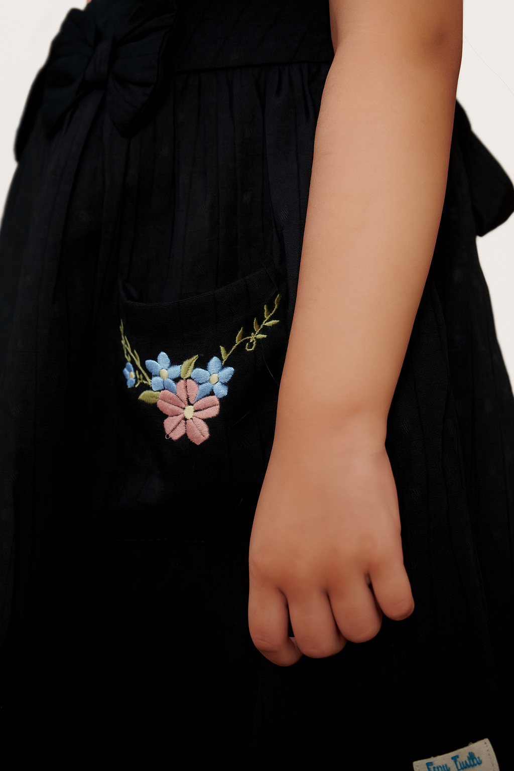 TINY TWILLS RAYON JACQUARD BUTTERFLY EMBROIDERED DRESS