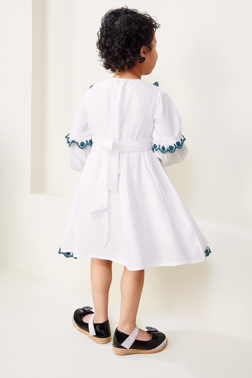 TINY TWILLS RAYON JACQUARD FIT & FLARED DRESS