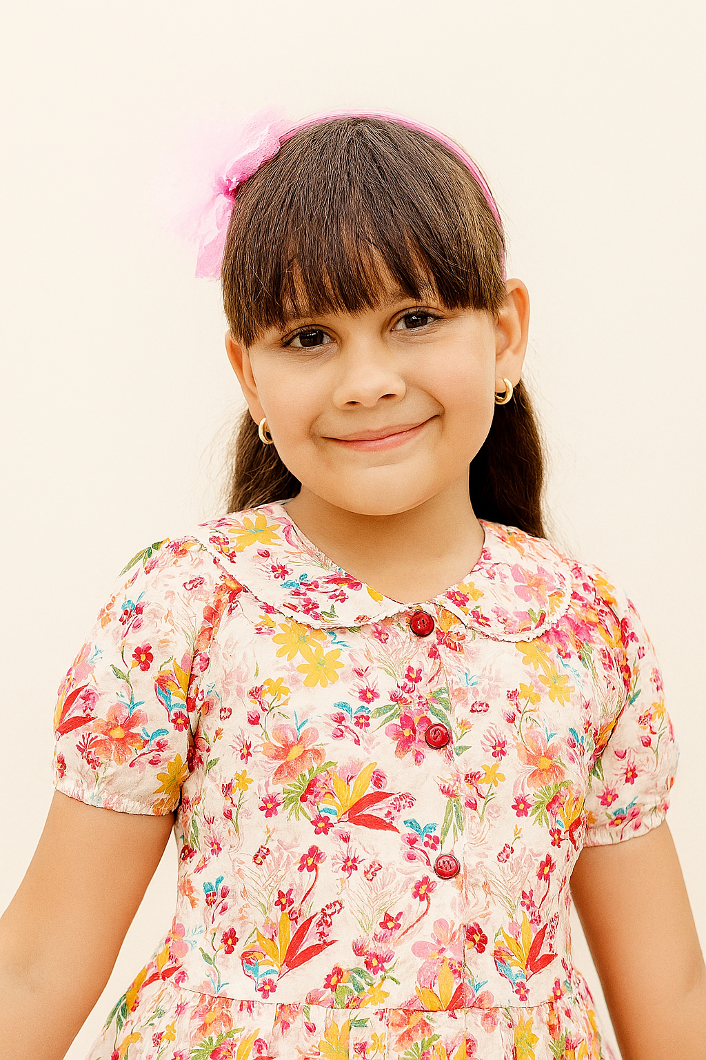 Tiny Twills Aari Work Flower Printed western wear Girls Frock