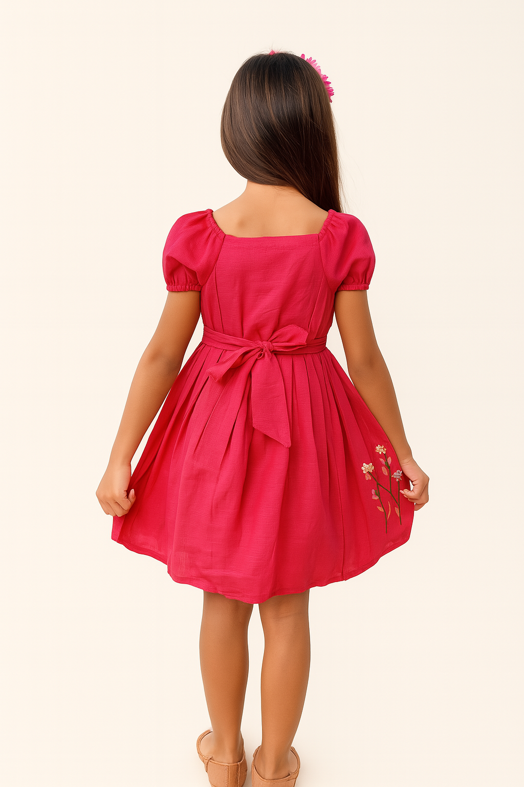 Tiny Twills Flare Embroidered Dress With Raglan Sleeves Girls frock