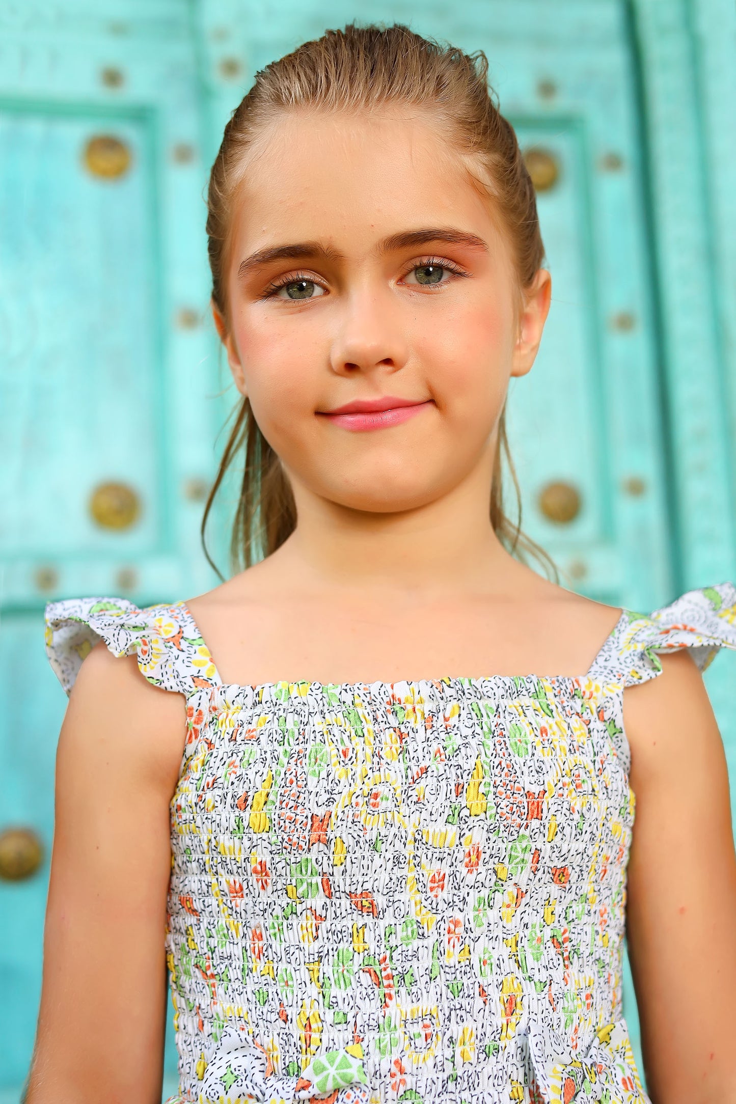 Tiny Twills Kantha Printed Smocked Girls Wear Dress