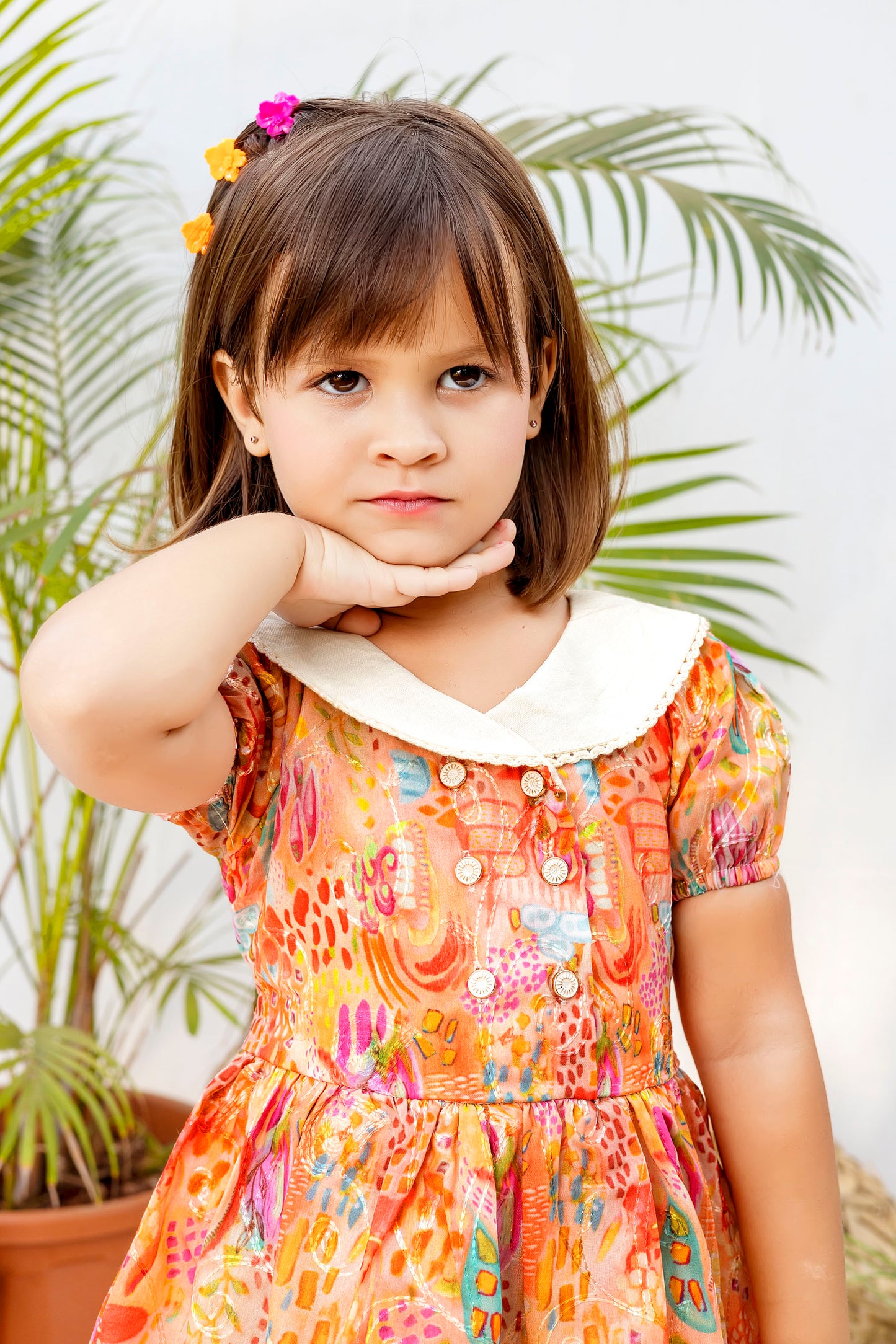 Tiny Twills Aari work  Printed girls wear  frock