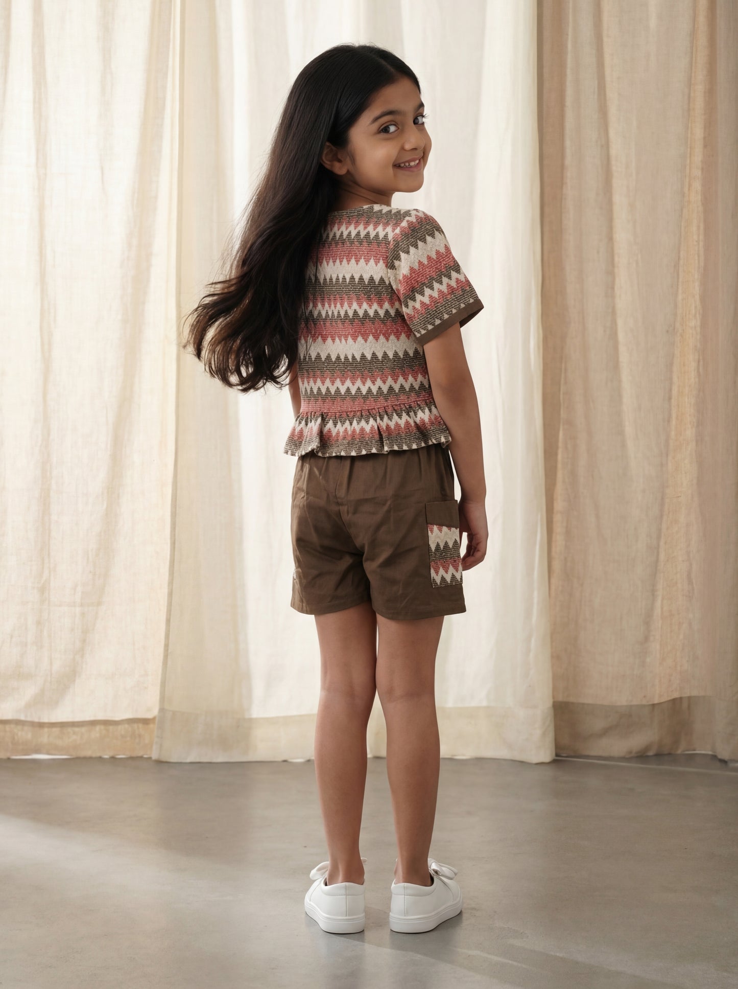 Chic Square Neck Crochet Top Featuring Wooden Buttons & Crochet Pocket Accents