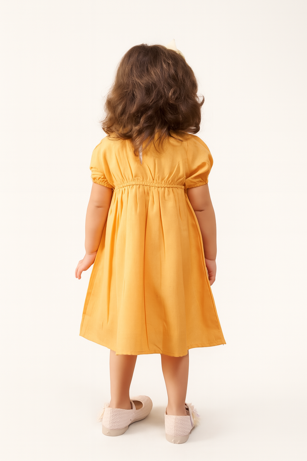 TINY TWILLS  CUB EMBROIDERED FROCK WITH LACE ON YOKE