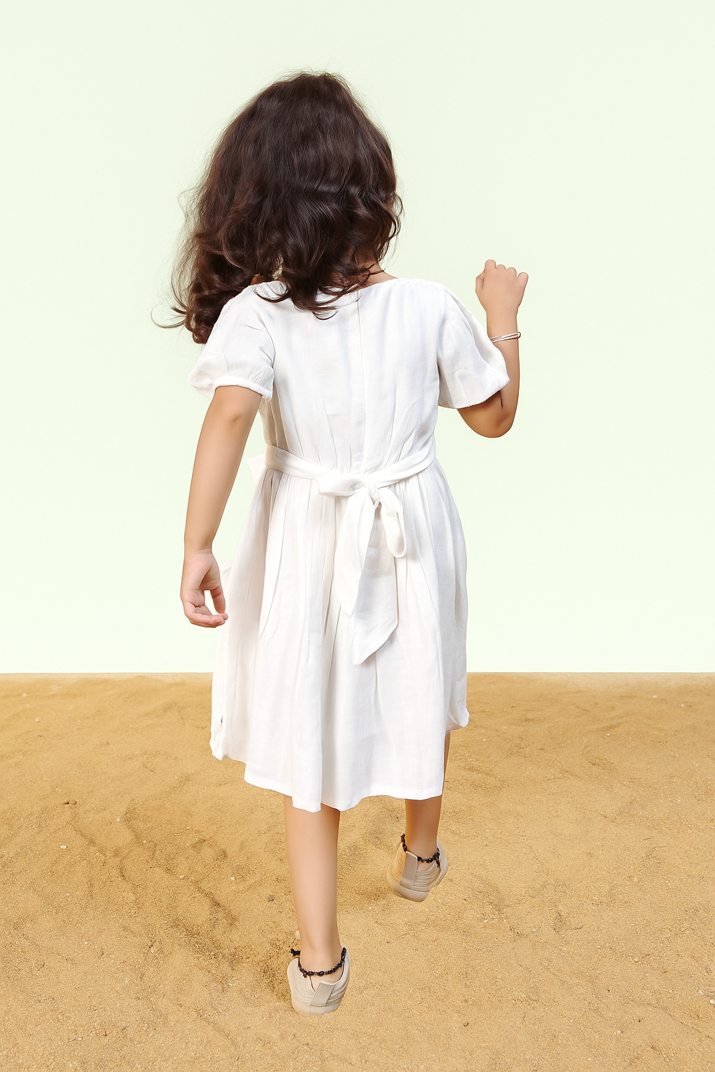 TINY TWILLS RAYON JACQUARD BUTTERFLY EMBROIDERED DRESS