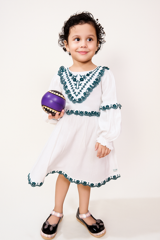 TINY TWILLS RAYON JACQUARD FIT & FLARED DRESS